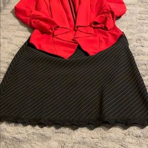 Skirt. Black w/white stripes skirt.